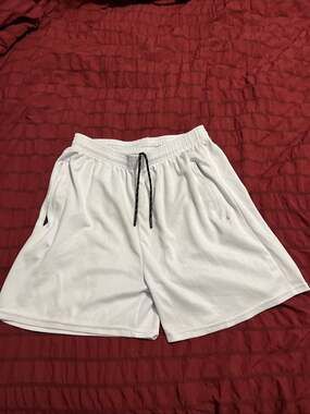 Real Essentials Men’s White Medium Shorts Above Knee